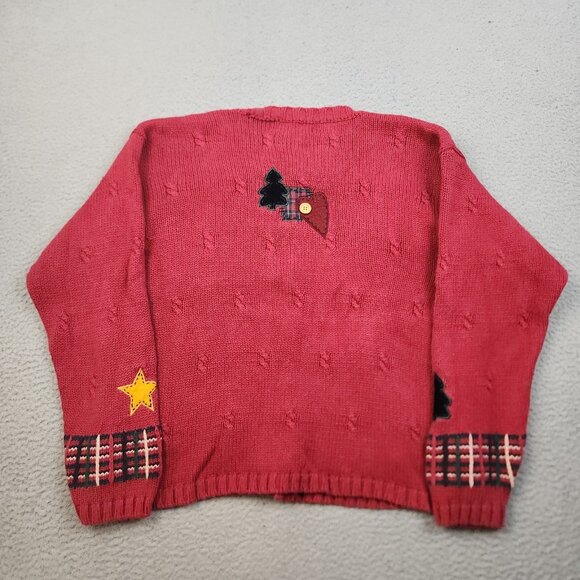 VTG Womens Snowman Embroidered Christmas Cardigan Sweater Extra Large Grannycore - Picture 2 of 15